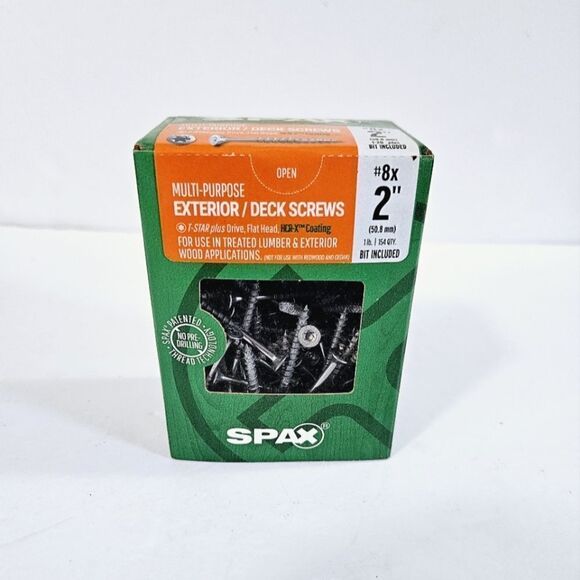 NIB SPAX Flat Head Exterior Coated 2" Deck Wood Screws #8x Torx T-Star Plus 1Lb - Picture 1 of 6